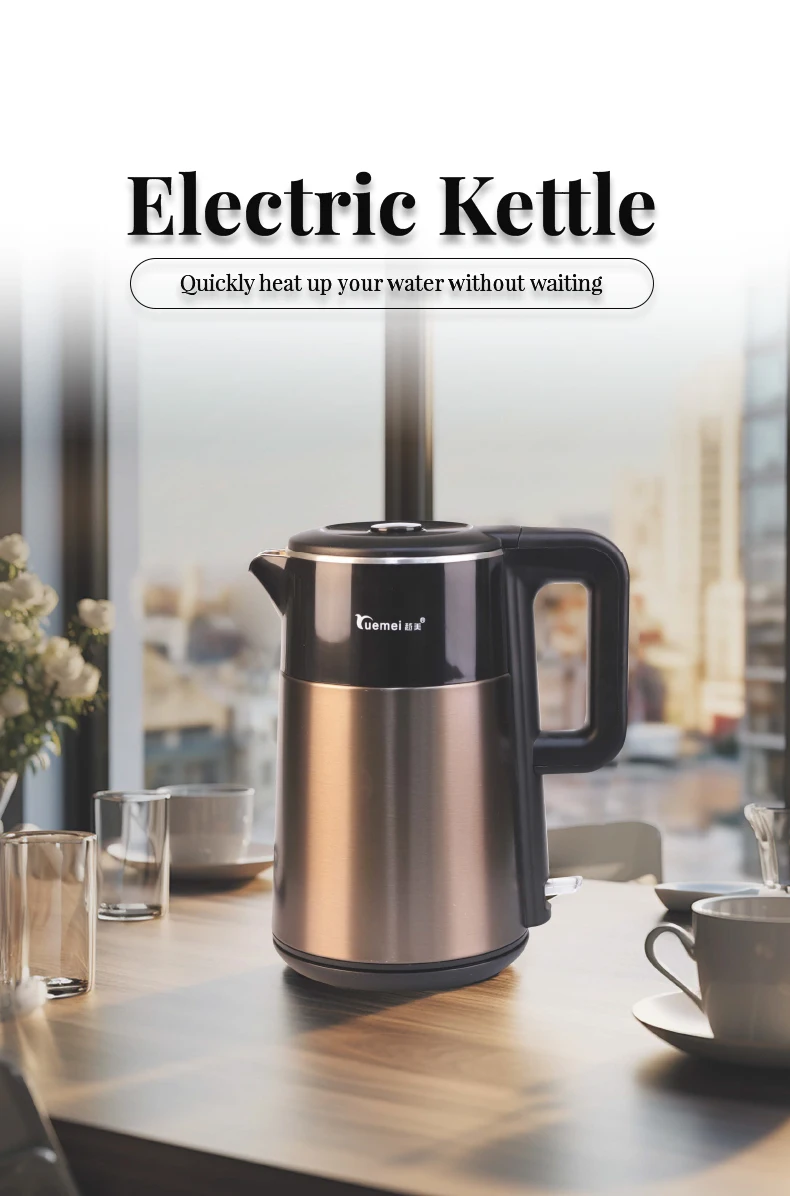 New Design Adjustable Temperature Electric Kettle Small Electric Kettle Serviceable 1.7L Cheap Price Electric Kettle