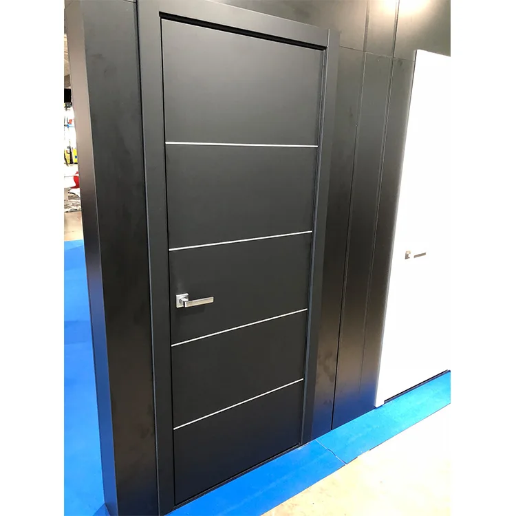 Residential house wooden flush black rustic interior doors