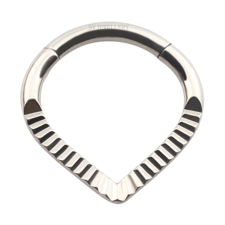 ASTM F136 Titanium Hinged Segment Seamless Clicker Ring Ear Nose Hoop Piercing Jewelry