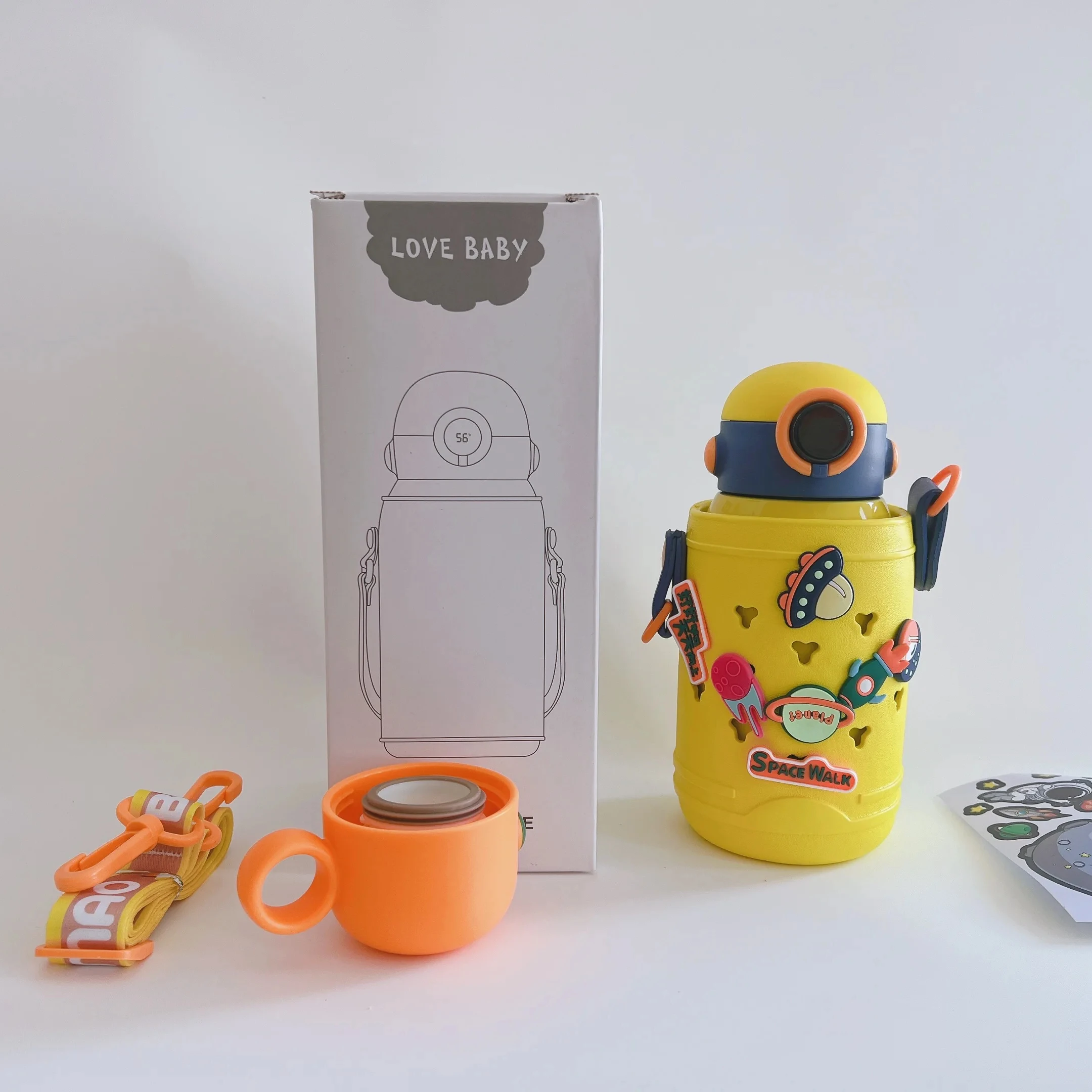 2024 Best Selling Stainless Steel Children Cute Cartoon Vacuum Flasks Kids Tumbler Thermos Mug Thermal Water Bottle with Straw