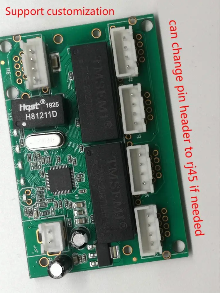 Factory price OEM mini 4 port ethernet switch with 1 uplink small printed circuit board