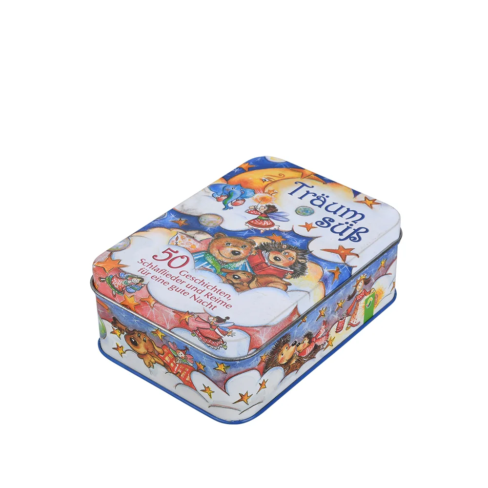 20 Years Factory Rectangular Metal Food Custom Rectangle Tin Case Wholesales Metal Tins Gift Cookie Cards Tin Box