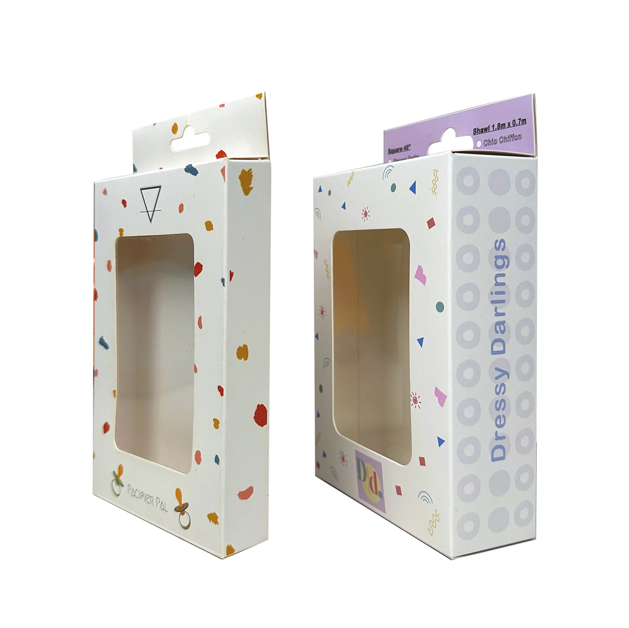 Recyclable Clear PET PVC Window Custom Logo Printing Packaging Paper Box for Teether Toys & Baby Products Packaging