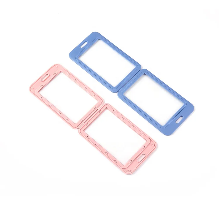 QORI costom color plastic id card holder metal name card holder