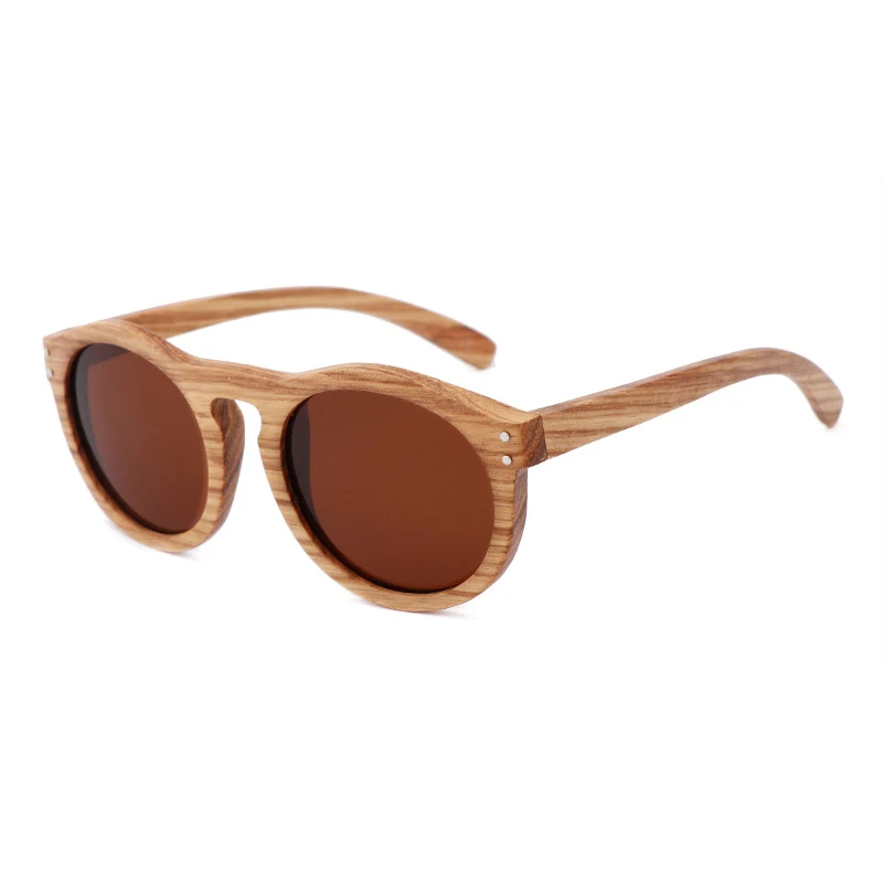 Fishing Floating Walnut Men Round Wooden Sunglasses Polarized lens