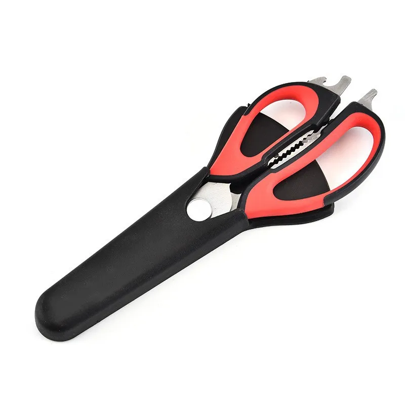 WH1003 Kitchen Scissors Multifunctional Poultry  Bone Cutter Shear Scissors Peel Poultry Shear With Magnetic Storage Bag