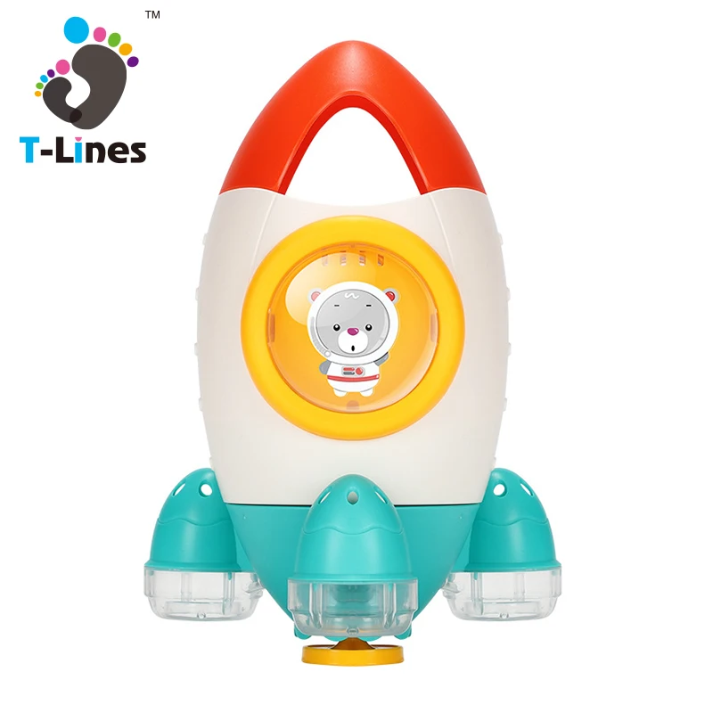 Spray rotating rocket baby plastic water shower toy for bath