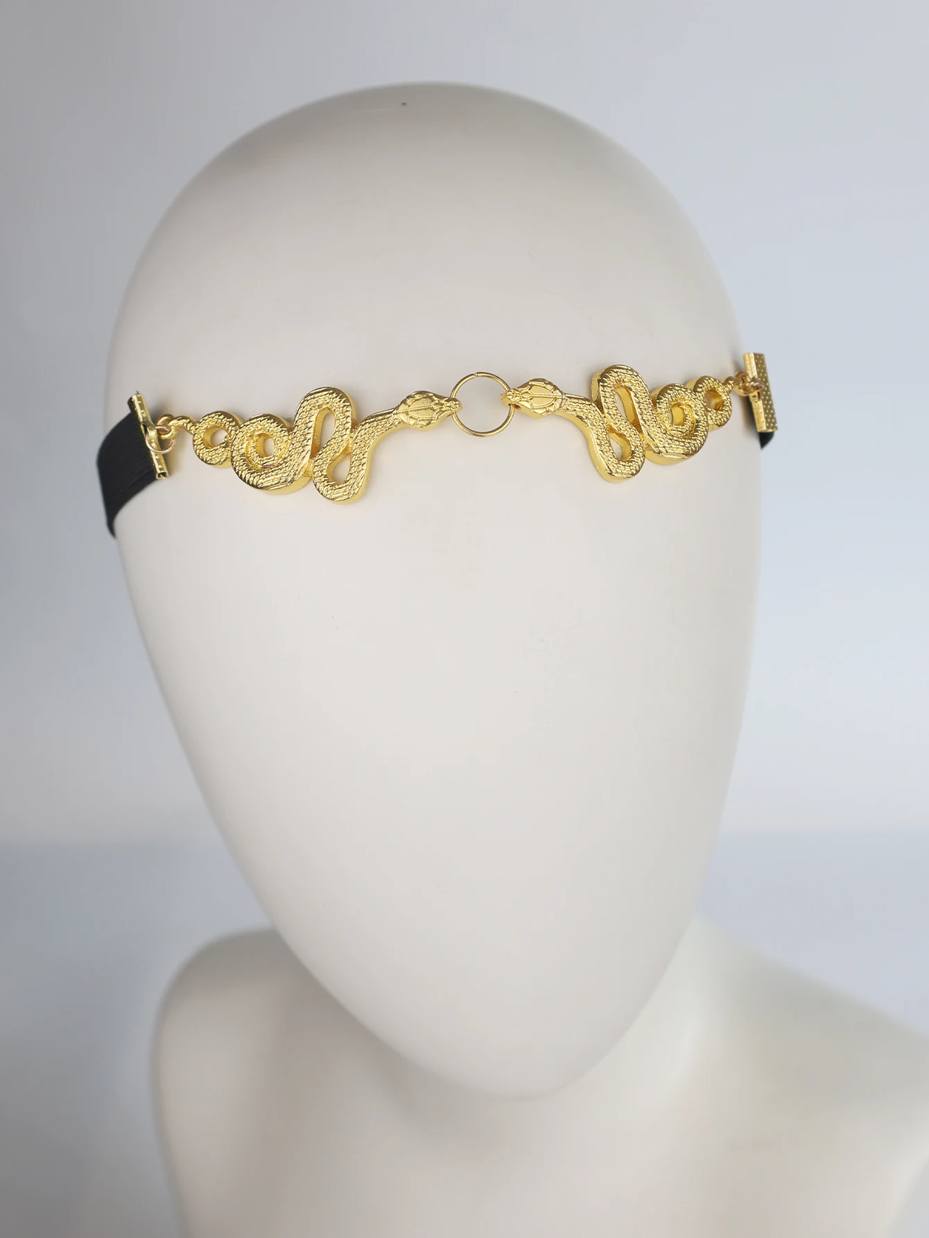 Vintage Goth Snake Hairband Witch Triple Moon Elastic Band Animal Hair Head Chain Witch Hair Accessories for women