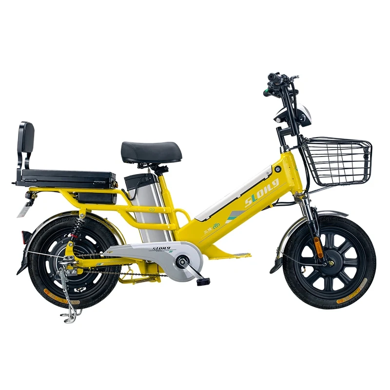 Manufacturer China Double Battery Electric Bicycle 350W Brushless Gearless Motor 16 Inch Electric Bike
