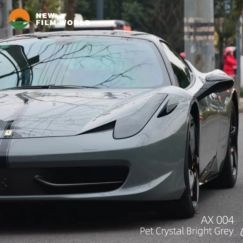 Air Released Super Glossy Crystal Car Vinyl Paint Protection Film Nardo Grey Car Sticker adhesive vinyls car wrap