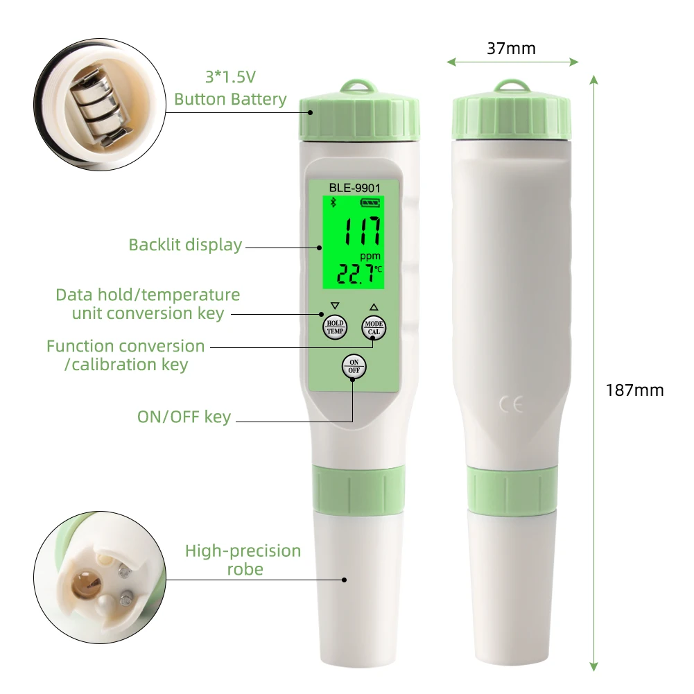 Pocket-size 3 in 1 tds meter drinking for water PH TDS Temp water quality analyzer instruments for pool