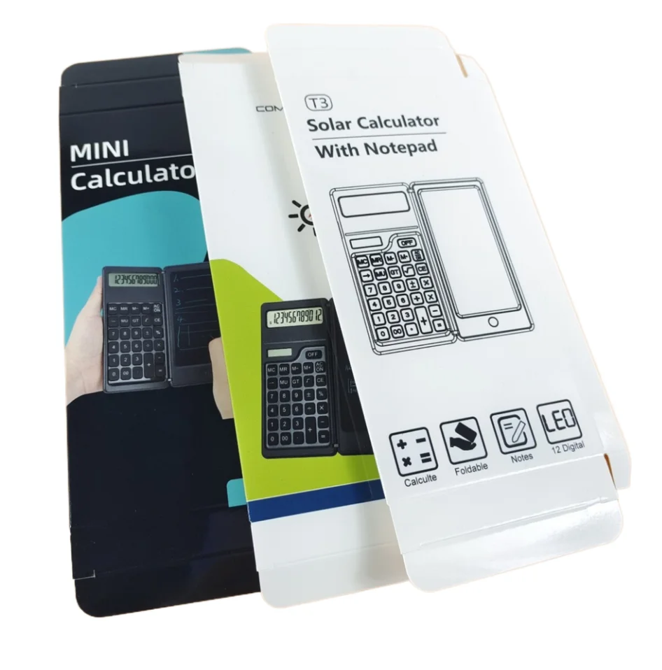 Single cardboard packaging box for electronic products calculator packaging box with thin paper