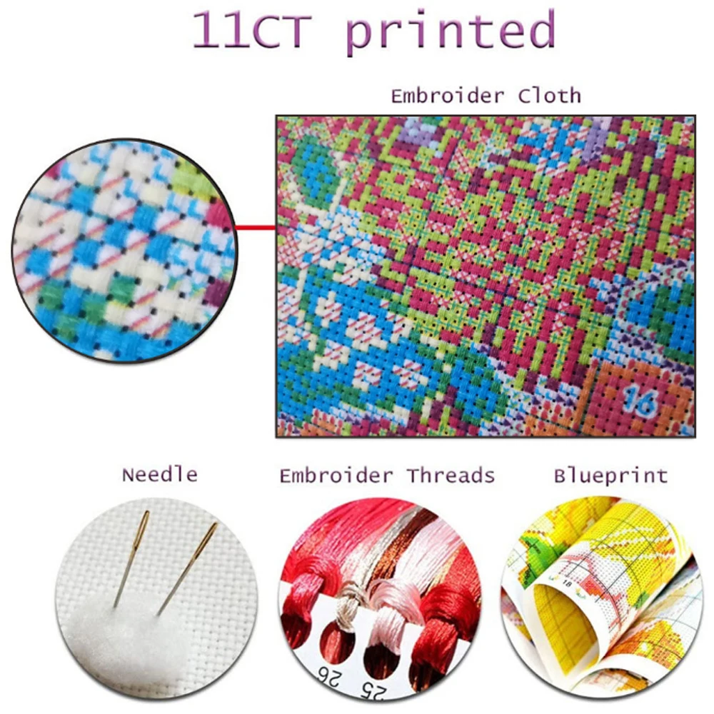 DIY Cross Stitch Embroidery kits Hobby Knitting Handicraft Promotions Angel Portrait Printed Canvas 11CT Cross Stitch kits OEM