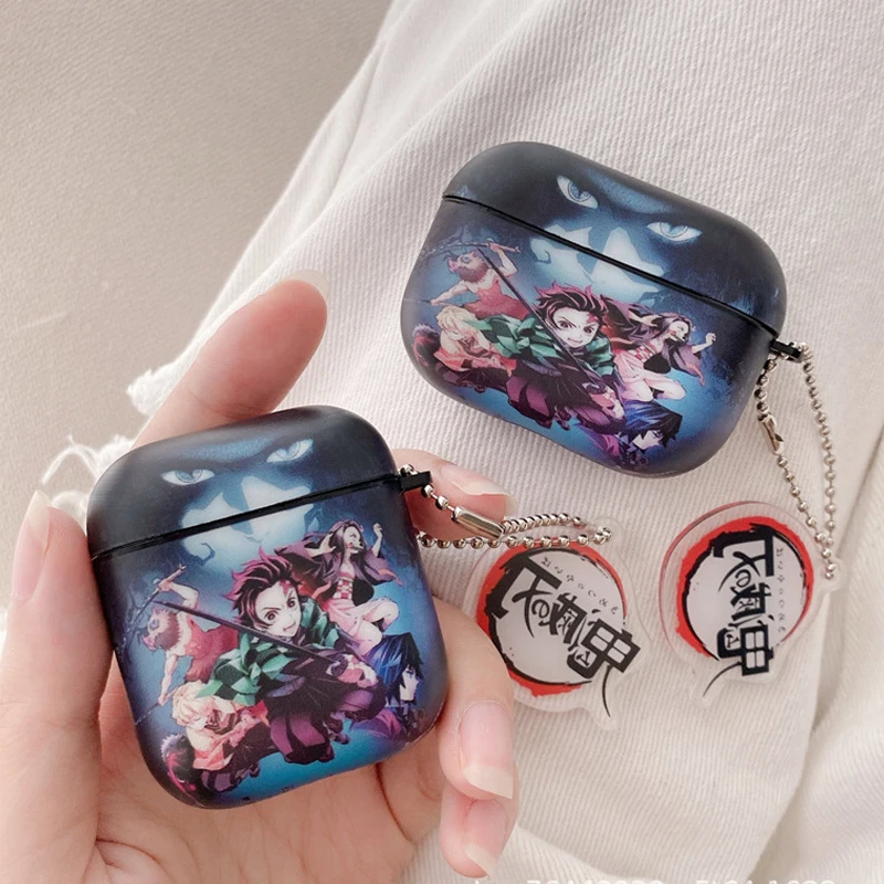 Cartoon Van gogh Demon Slayer TPU Silicone Anti-Lost Cover  for Airpods 1 2 3 for Airpods Pro Earphone Box Accessories