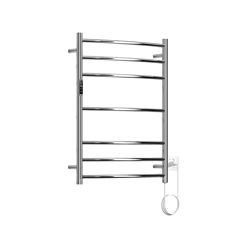 Polished Modern smart 304 Stainless Steel Wall Mounted electric heating towel rack Drying 7 bars towel warmer