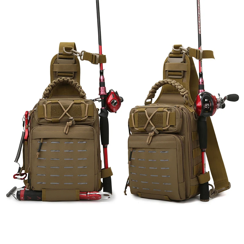 Outdoor Large Capacity Chest Pack for Men Traveling Fishing Backpack 20L Tackle Sling Bag