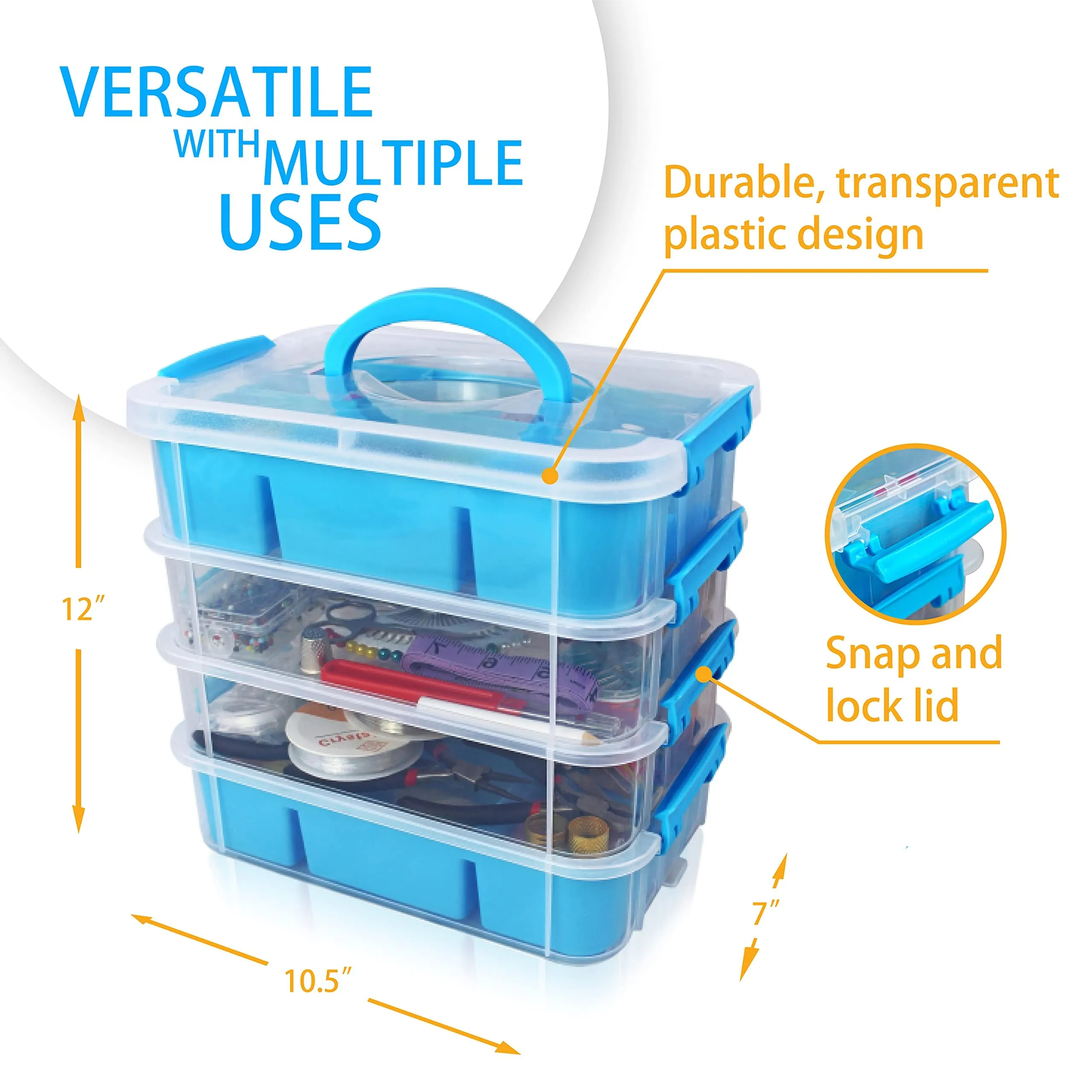 Multi-Compartment Craft Storage Organizer Box with Dividers Perfect for Arts Beads Sewing Supplies and Jewelry Making