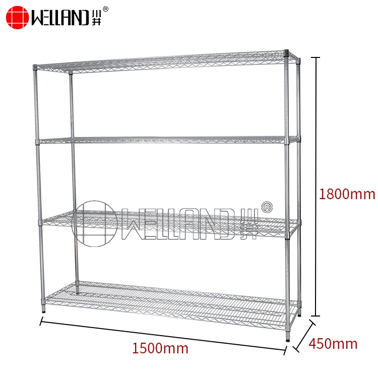 Heavy Duty 5 Tier Storage Restaurant Kitchen Rack Metal Shelf Chrome Wire Shelving Unit