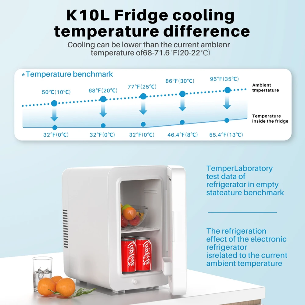 KEMIN Insulin Refrigerator 10L 12 Volt Dc Ac Portable fridge Freezer Power Cord mini fridge Rv fridge