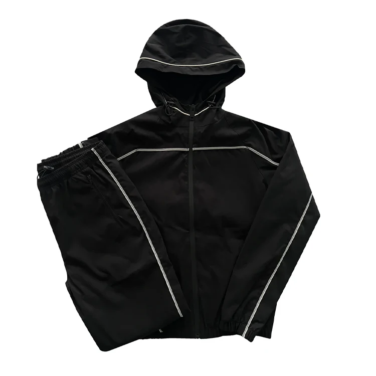 Oem Men Polyester Track suits Patchwork Zip Up Nylon Jacket And Pants Jogger Gym Sets Custom Tracksuit Unisex Nylon Track Suit