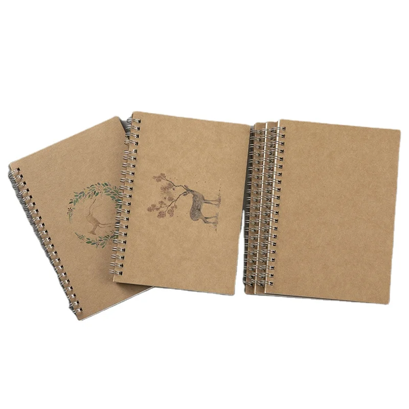 school stationary items student note book A4 A5 kraft paper small diary spiral notebooks