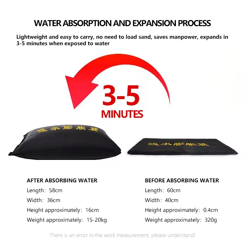 Water absorbing expansion bag Flood controlsandbag Flood control waterproof fire protectionproperty emergency free sand