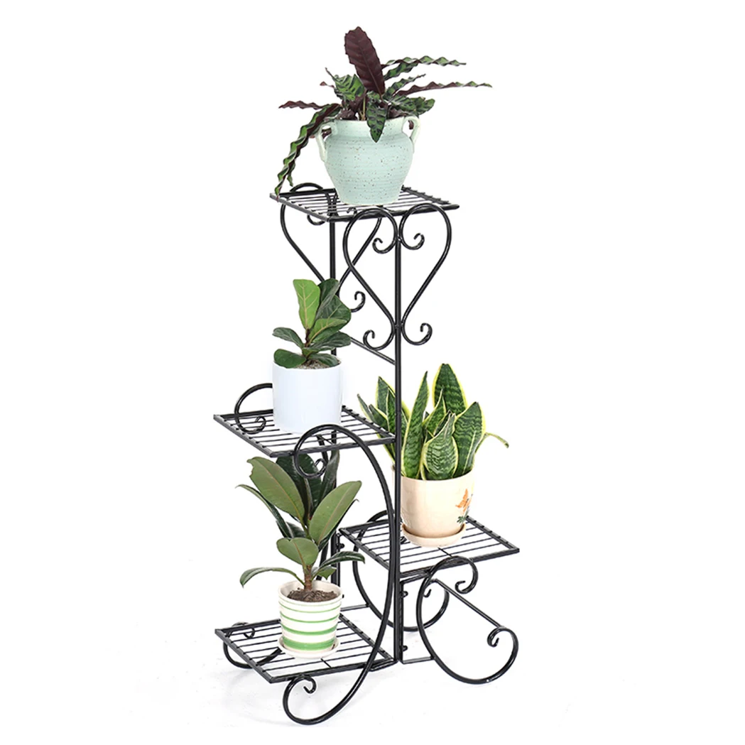 Source Factory Sale Iron art Flower Rack Metal Floor Living Room European Garden Patio Shelf Furniture Waterproof Flower Stand