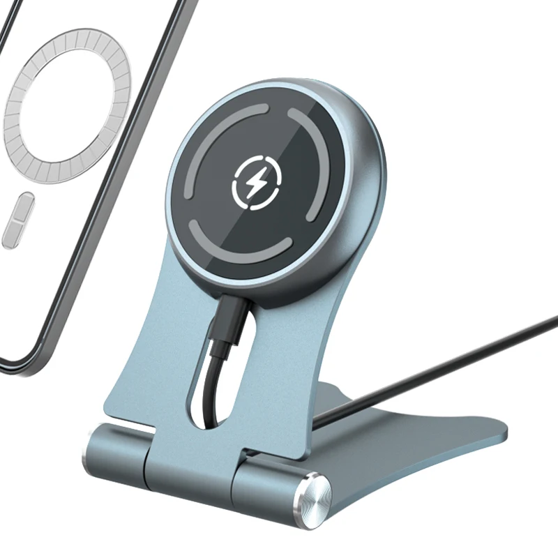 
15W Wireless Charger Magnetic Desktop Holder For iPhone12 Magsafe Fast Wireless Charging Stand 