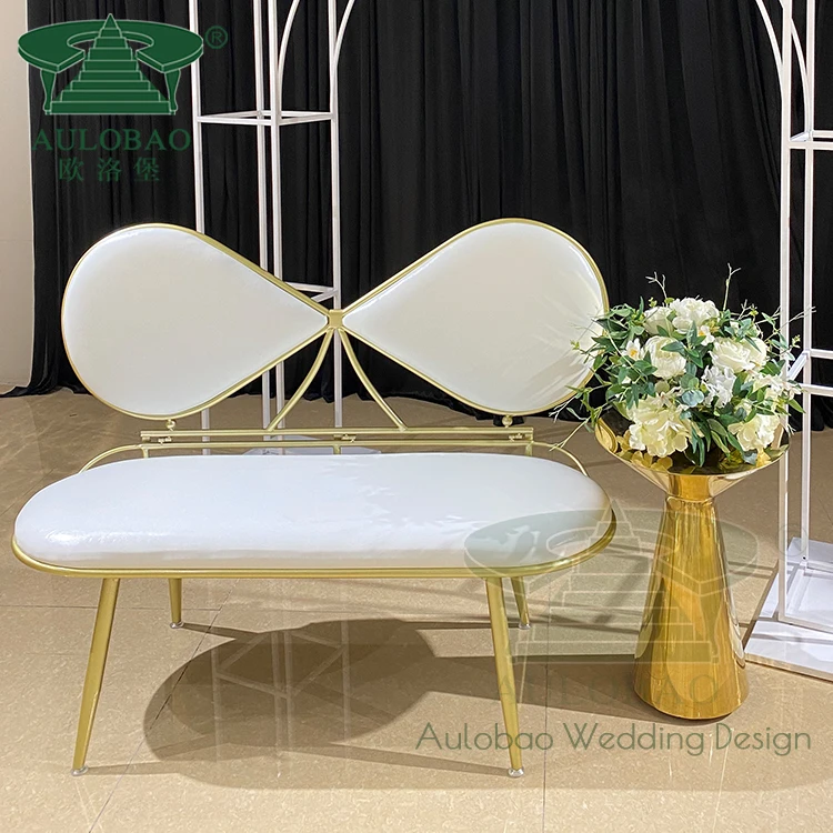 Banquet hall iron metal frame wholesale price wedding sofa for bride and groom