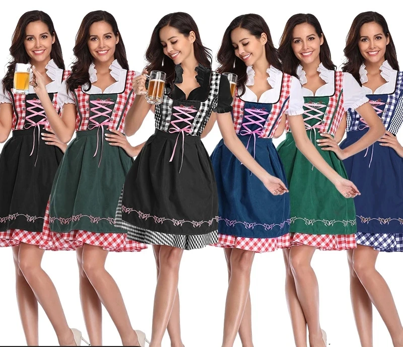 Halloween Costume Adult Female Boom Oktoberfest Costume German Size Traditional Bavarian Dress Dress Plus Size 2XL