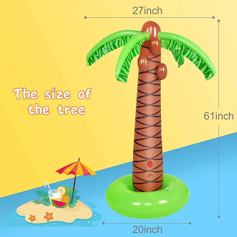 High Quality PVC Folding Eco-Friendly Spray Coconut Tree Water Sprinkler Summer Inflatable Play Toy