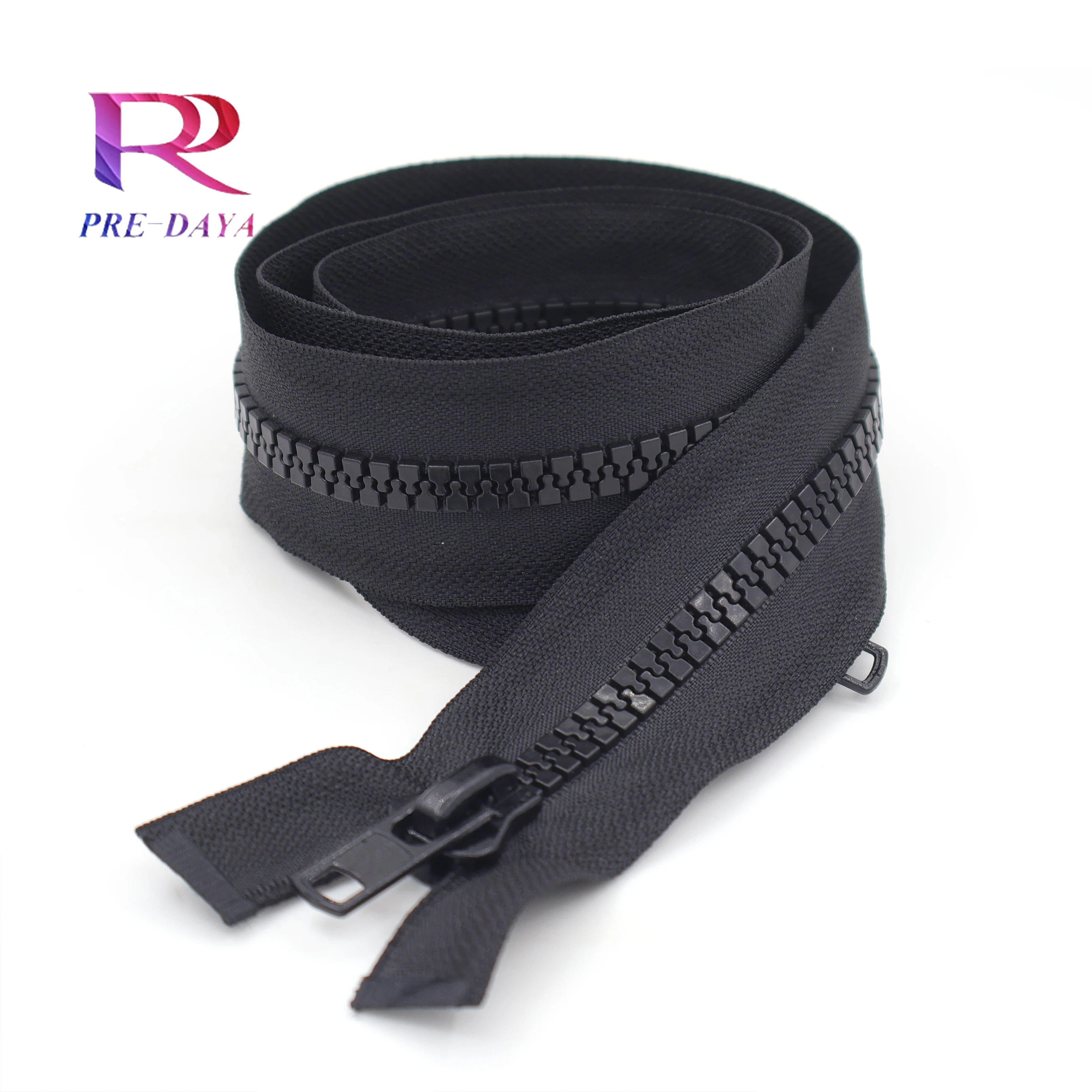 No.8 two way open black tape autolock slider plastic brand zipper