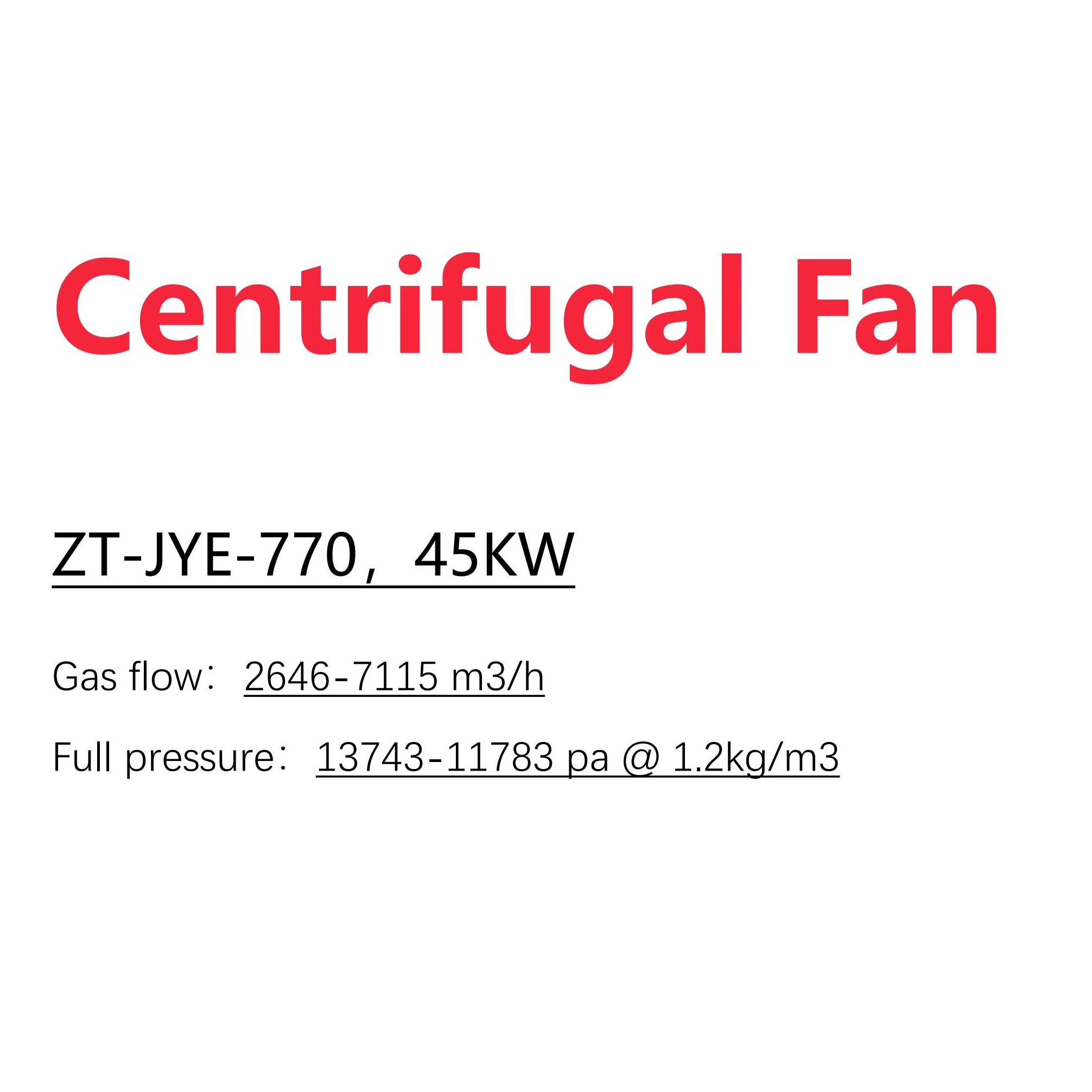 ZT-JYE-770(D)-45 кВт промышленный центробежный вентилятор SUS316L небольшой высокого давления