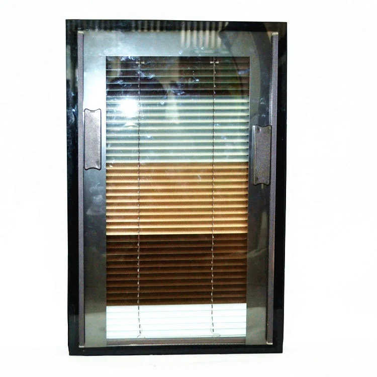 Качающаяся французская дверь со встроенным модулем слепой между стеклянной