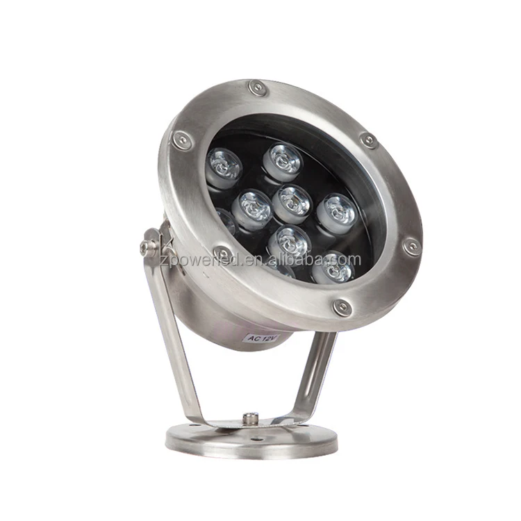 LED Landscape Lighting Stainless Steel Housing IP68 Waterproof 9W Pool Lights Underwater RGB LED Fountain Lights