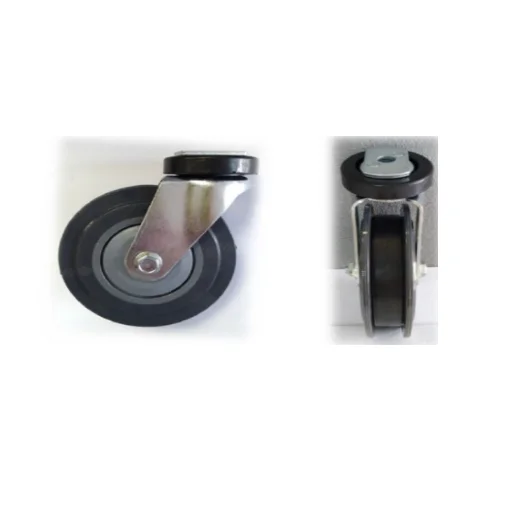 fixed pu escalator caster wheel with plastic thread cover TUV approved