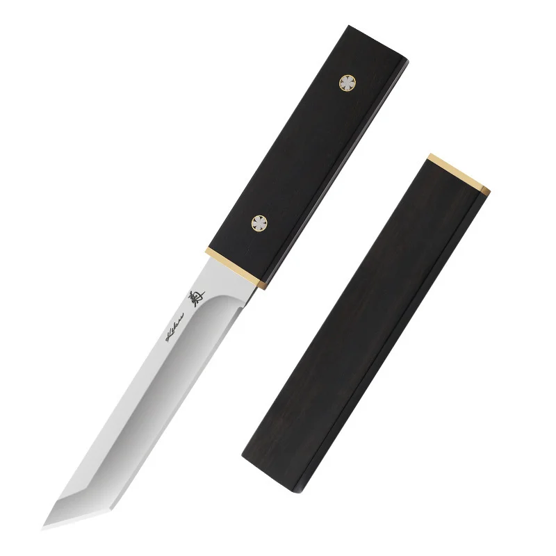 3CR13 Stainless Steel Camping Knife Tool Kit Tactical Survival Straight Knives with sandalwood handle