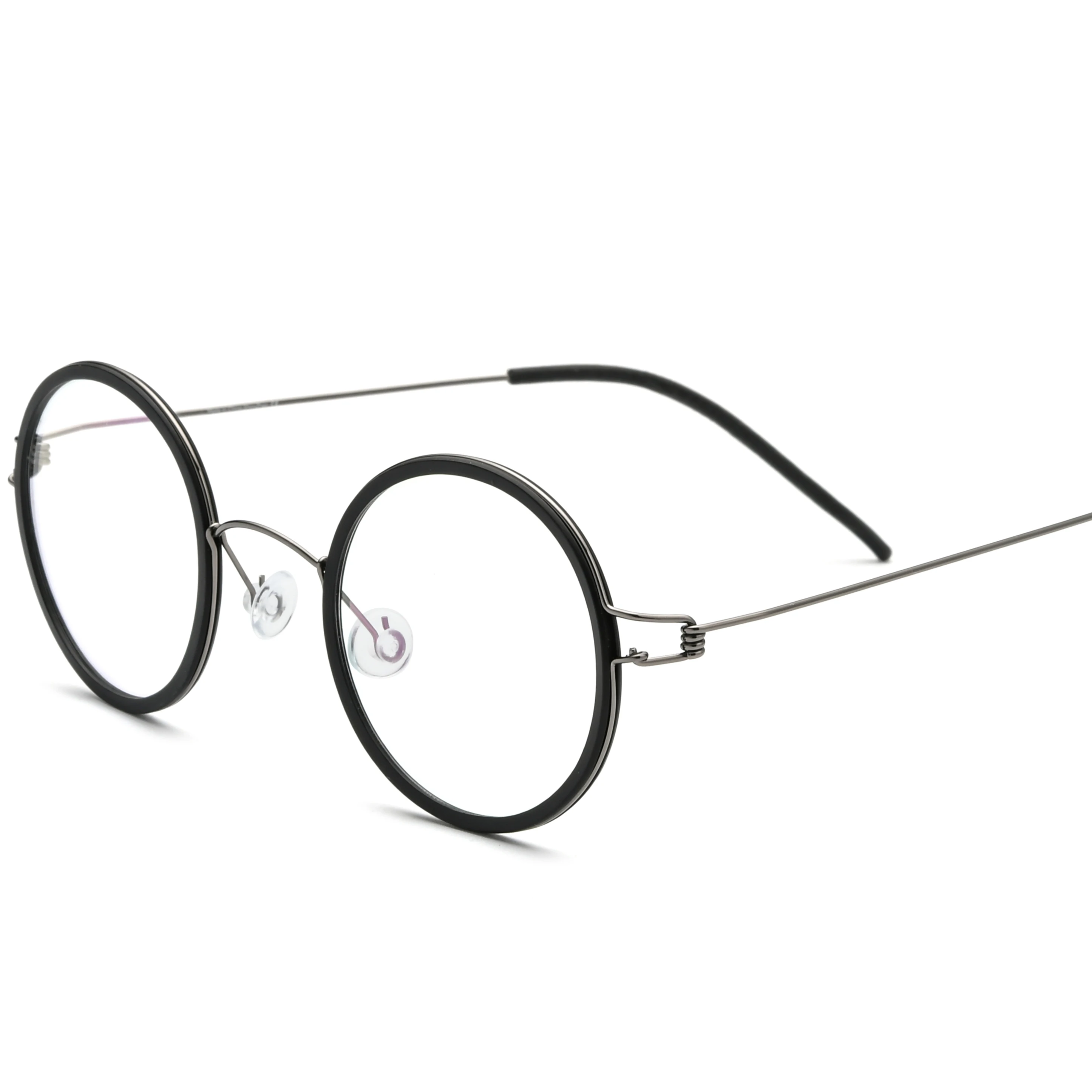 Titanium Glasses Frame Men Women Round Myopia Optical Prescription Eyeglasses Korea Screwless Eyewear