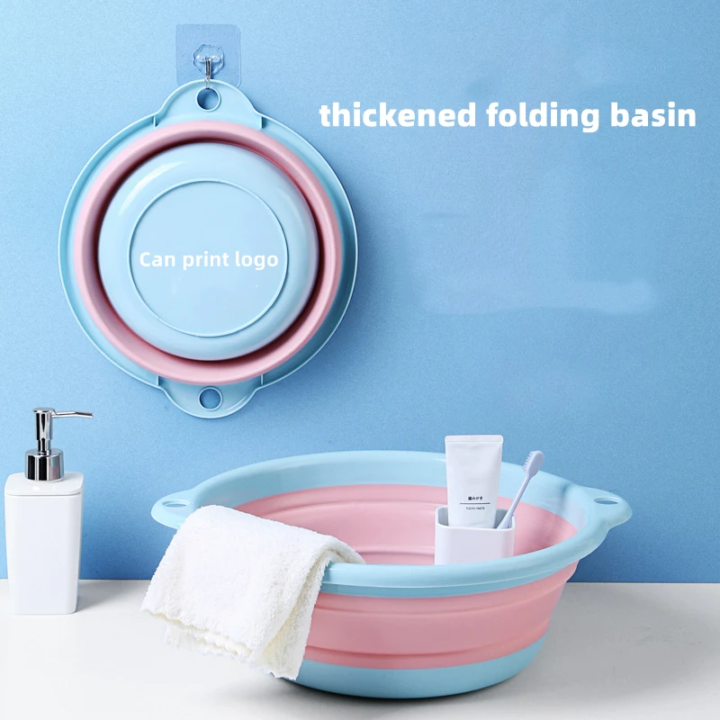 Simple thickened large foldable washbasin wall-mounted silicone washbasin portable foot wash clothes wash basin