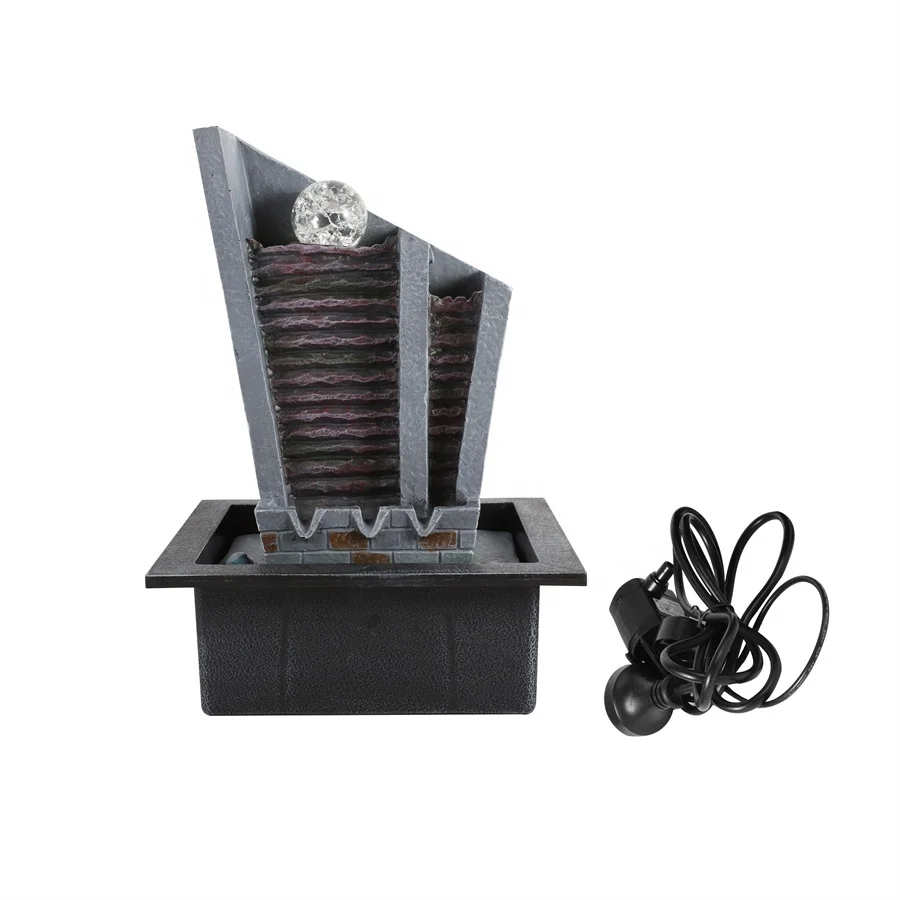 Electric Indoor Artificial  Resin French Antique Tabletop Craft and Gift Home Decor Waterfall Deco Fountain 20*25*35 cm