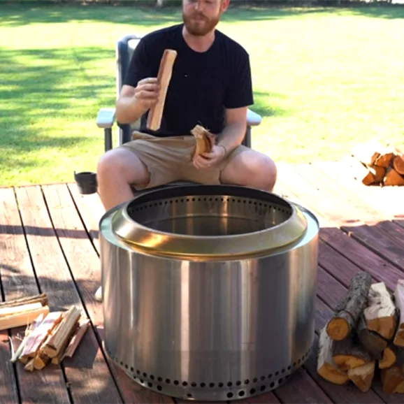 Outdoor camping 304 stainless steel circulation secondary combustion smokeless wood stove fire pit grill