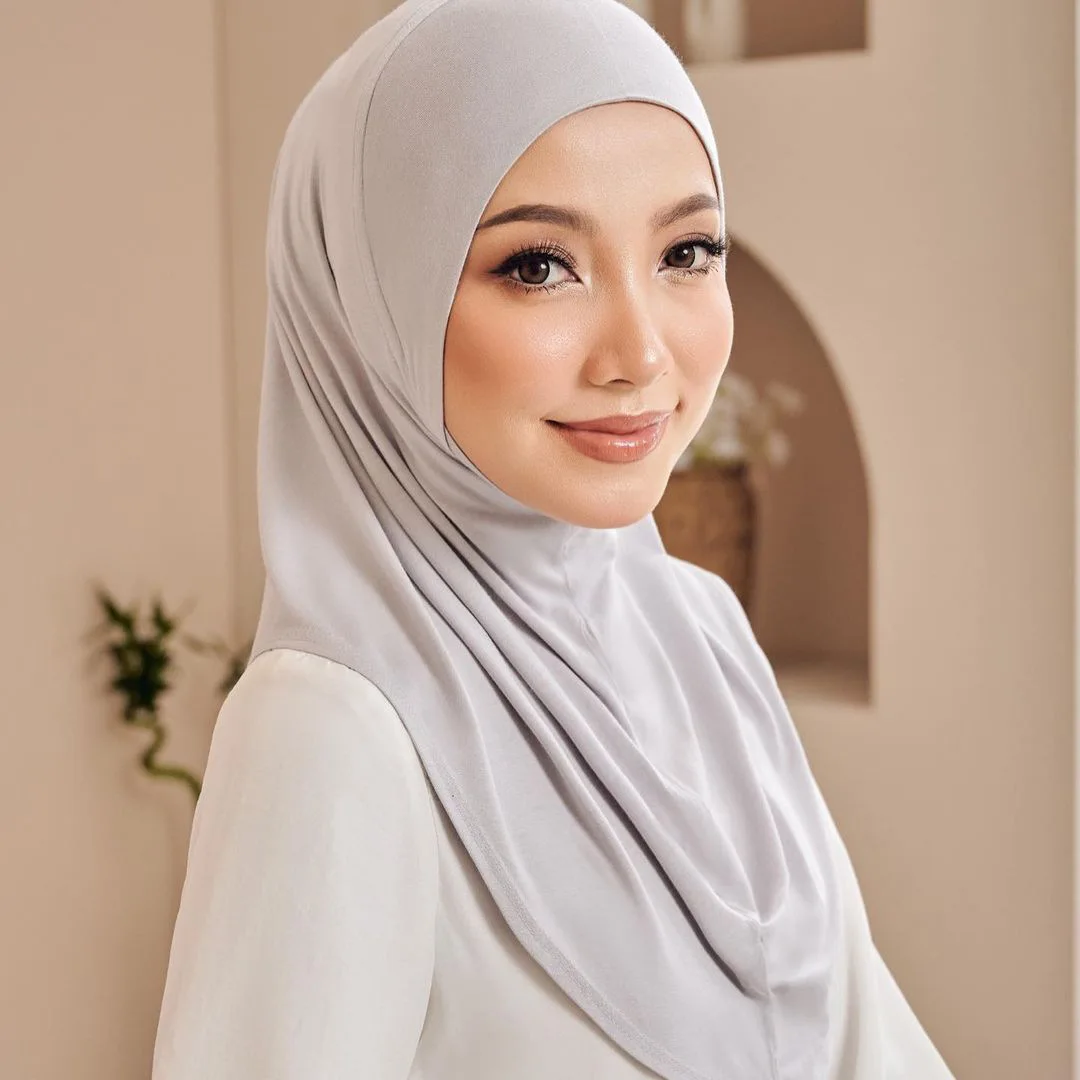 Zifeng OEM Ladies Hijab Hat Double Layer Round Brim Elastic Baotou Hat Solid Color Casual Bottoming Hat