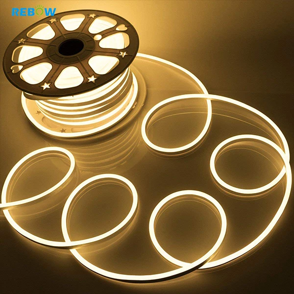 Rebow China Neon Strip High Lumens Silicon 12V Rgb Led Neon Flex Strip Light 220V For Ceiling
