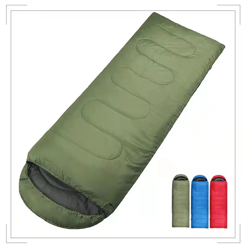 Dropshipping Adult Outdoor Camping Envelope Sleeping Bag With Hood Lightweight and Portable Tent Warm Sleeping Bag
