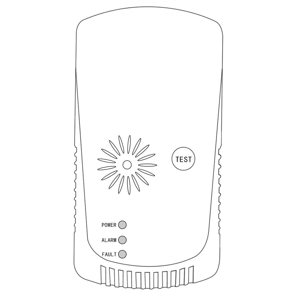 Home Security Gas Leak Sensor with Test Button Wireless Gas Leak Detector With Linkage Function