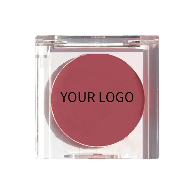 new design cosmetic packaging cruelty free custom logovegan private label magic cream to powder cute  red blush pallette