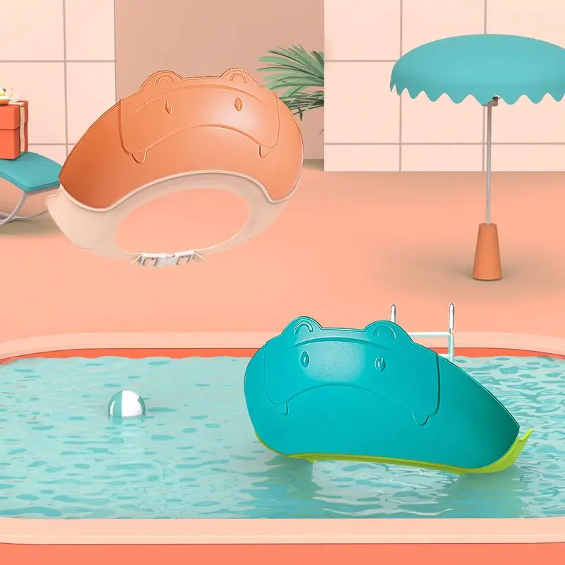 new kids bath visor hat adjustable baby shower cap protect shampoo hair wash shield for children infant waterproof cap