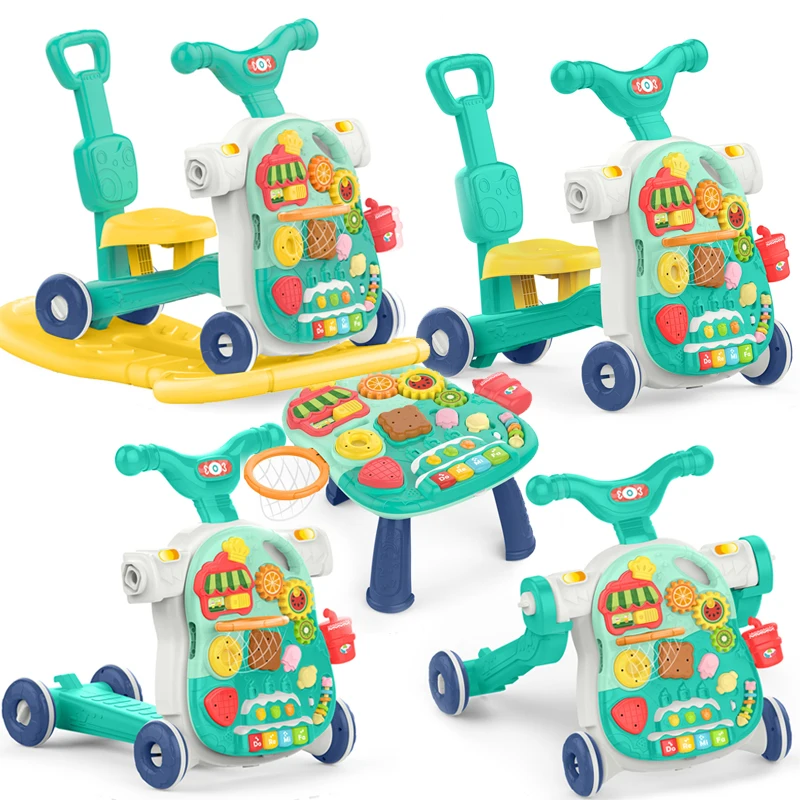 Infant activity game table trolley 5 in 1 toys swing push walker baby