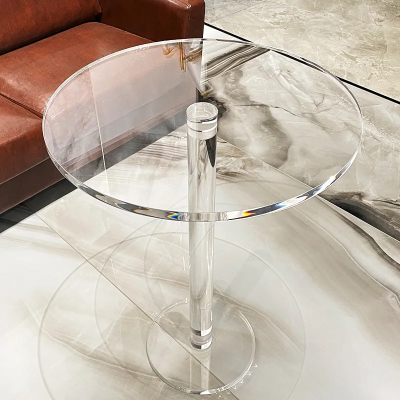 Luxury Acrylic Coffee Table Unique Modern Style Round Tea Table Transparent Side Table