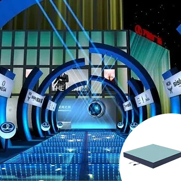 Customizable Free Logo Wedding Dance Floor Interactive Video Moving Lights DMX512 Controlled Glass Body Magnetic Hotels